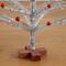 3ft. Artificial Retro Silver Tinsel Christmas Tree with 45 Red Mini Ornament Balls and Wooden Base